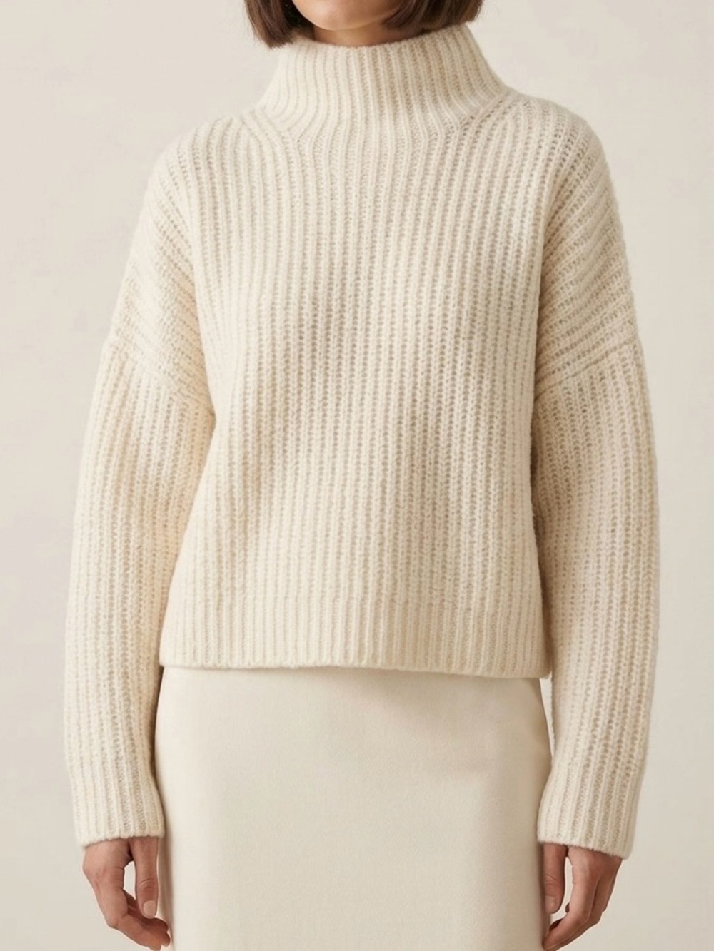 Maeve Anthropologie Athena Cowl Neck Sweater M Cream Alpaca Quiet Luxury Cozy